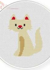 Daily Cross Stitch - White Cute Cat