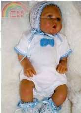 Cheryls Croche - CC53 Blue ribbon baby set - English
