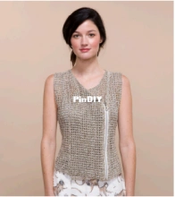 Bergere de France - 02 / Crochet Sleeveless lacy waistcoat - Gilet ajouré sans manches - Mouwloos, Gehaak ajourvest - Gehâkelte weste mit lochmuster - English, French, Netherland and German- Free