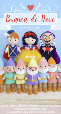 Atelie Issa Feltro - Amanda Issa - Snow White - Branca Neve - Portuguese