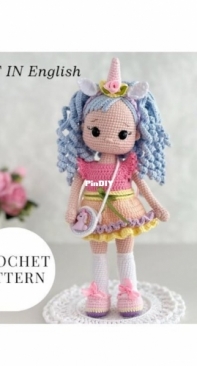 CrochetFriendsToys - Favorite Toys by Elena - Elena Bondarenko - Unicorn doll Forget me not