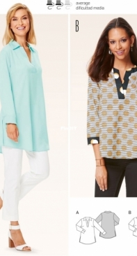 Burda  6633 Womens Tunic Sizes 10-20