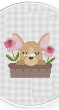 Daily Cross Stitch - Garden Planter Chihuahua