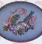 Ribbon Embroidered Hummingbird Box - The Cross Stitcher FEB 1997