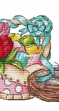 Chili Stitch -  Easter Composition With A Nest by Ekaterina Perchenko