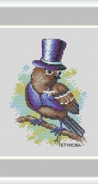 Green Terrace - Sparrow by Anna Petunova