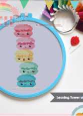 The Frosted Pumpkin Stitchery - Leaning Tower of Macarons