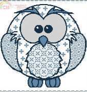 PinoyStitch Owl Patchwork Soft Blues