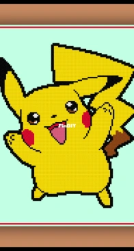 Cross Stitch Quest - Pokémon - Jumping Pikachu - Free