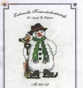 Liebevolle Kreuzstichentwürfe LKE M-261-09 - Schneemann mit Vogel