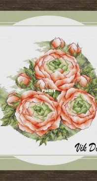 Peach Ranunculus/ Pink Shades by Vik Dollin
