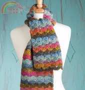 Knit and crochet now-  KCN Design Team- 511ANP Color Wave Scarf- Free