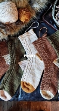 Woodland Winter Sock Collection toe-up - Carlie Perrins