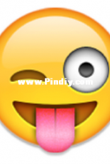 Emoji Cross Stitch - Face Stuck Out Tongue Wink