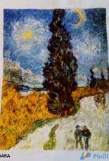 "Road with cypress and star by Vincent van Gogh