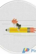 Daily Cross Stitch - Rocket Pencil
