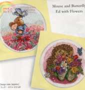 DMC K730RU Country Companions - Mouse and Butterfly - Ed With Flowers