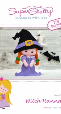 Super Skattig - P16036 - Witch Hannah - By Cindy Frantzen -Dutch-English-Portuguese