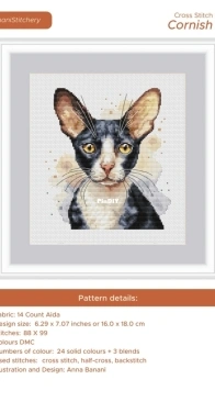 Banani Stitchery - Cornish Rex Cat by Anna Banani XSD
