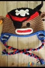 Scarlet Lily Creations - Jamie Huisman - Pirate Sock Monkey Crochet Hat