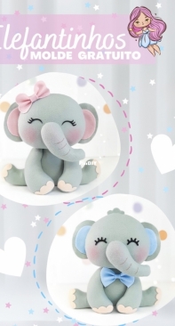 Atelie Issa Feltro - Amanda Issa - Little Elephants - Elefantinhos - Portuguese - Free