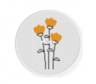 Daily Cross Stitch - Tangerine Blooms