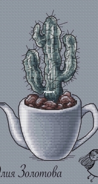 Cactus in a teapot by Julia Zolotova