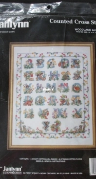 Janlynn 125-86 Woodland Alphabet / The Vermillion Stitchery 086 Woodland Alphabet by Donna Vermillion Giampa XSD