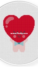 Daily Cross Stitch - Heart Masked Cutie