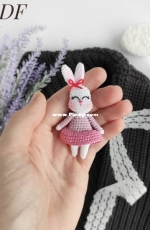 Crochet Pattern By Lily - moi prelesti - Liliya Sharipova - Bunny in a dress brooch