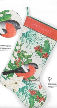 Voor mama's en oma's/Bird Stocking by Lucie Heaton from Borduurblad 90 XSD