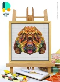 Awesome Pattern Studio - CS2239 - Mandala Spanish Water Dog XSD