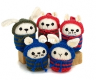 Fuzzy Mittens- Pookies Wee Beanies with Hoods by Barbara Prime