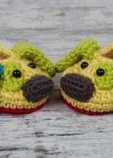 One and two company-Carolina Guzman- Scrappy the happy puppy Slippers Baby Sizes