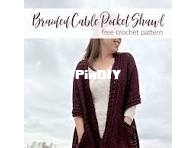Hooked on Homemade Happiness - Breann Mauldins  - Braided Cable Pocket Shawl