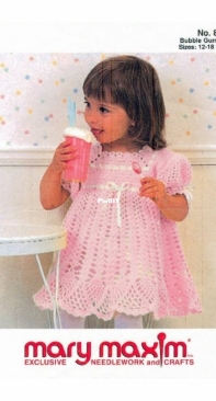 Mary Maxim 8554N - Bubble Gum Dress -12 to 18 mths