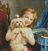 Golden Kite 2215 Young Girl with Bichon Frise