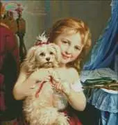 Golden Kite 2215 Young Girl with Bichon Frise