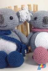 Karl and Karla,pattern by Janine Holmes from Moji Moji Design.