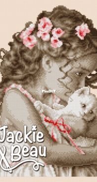 Girl with kitten by Jackie Beau