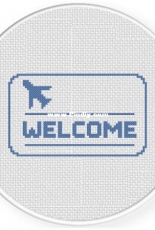 Daily Cross Stitch - Welcome Plane Sign