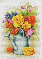 8291 Flowers in Watering Can from Igłą Malowane Hafty Polskie 10 2013 XSD