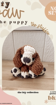 Bkay Crochet co - Brandi Martin - Itty Paw the Puppy The Stuffie