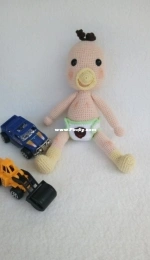 bebisimgurumi - Baby in diaper - Bezli bebek