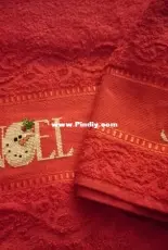 Christmas bath towels