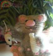 Cat with mouse and fish - Russian