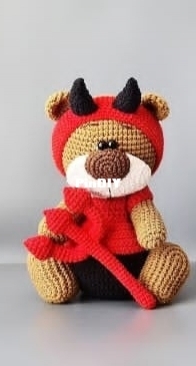 Crochet Wonders Design - Crochet Funny Bear - Olga Kurchenko - Devil Halloween Clothes for 18 cm Toy