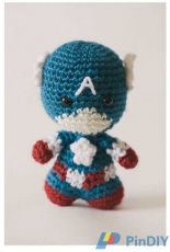 Electric Bunny Crafts- Gina Fiorito- Captain America Amigurumi Doll
