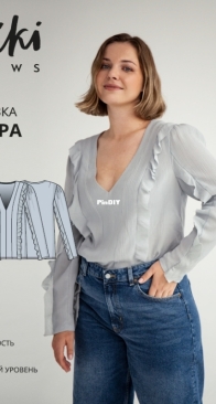 Viki Sews - Norah Blouse - Блузка Нора - Sizes 34-52 - Russian