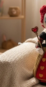 Knitoys & Crafts - Knitoys and Crafts - Queen of Hearts - Smiling Cat - Reina de Corazonez 35cm - Gato Sonriente 18cm - Spanish